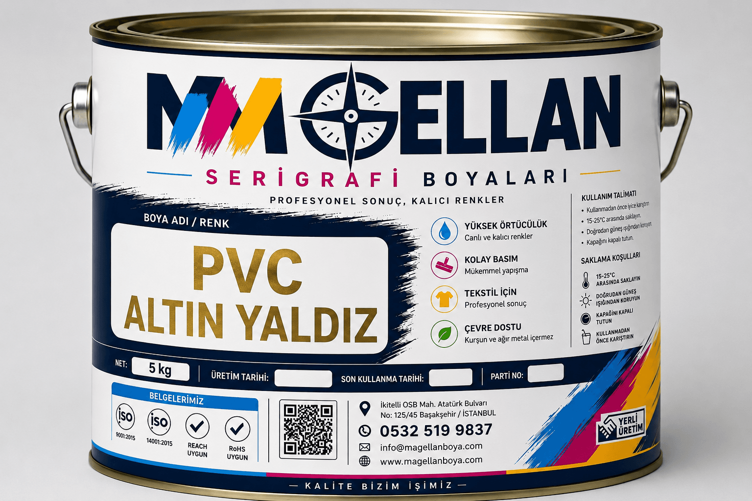 PVC Altın Yaldız Serigrafi Boyası | Kullanım Alanları ve Teklif | Magellan Boya